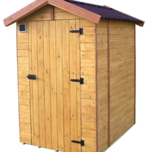 Abri Eden WC Double Pente - Épicéa Massif 16 mm - Plaques Ondulées Bitumées - Avec Plancher