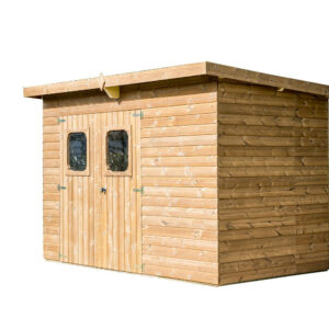 Abri Theora Mono Pente 7,33 m² - Bois Thermochauffé - Plaques Ondulées Bitumées - Sans Plancher