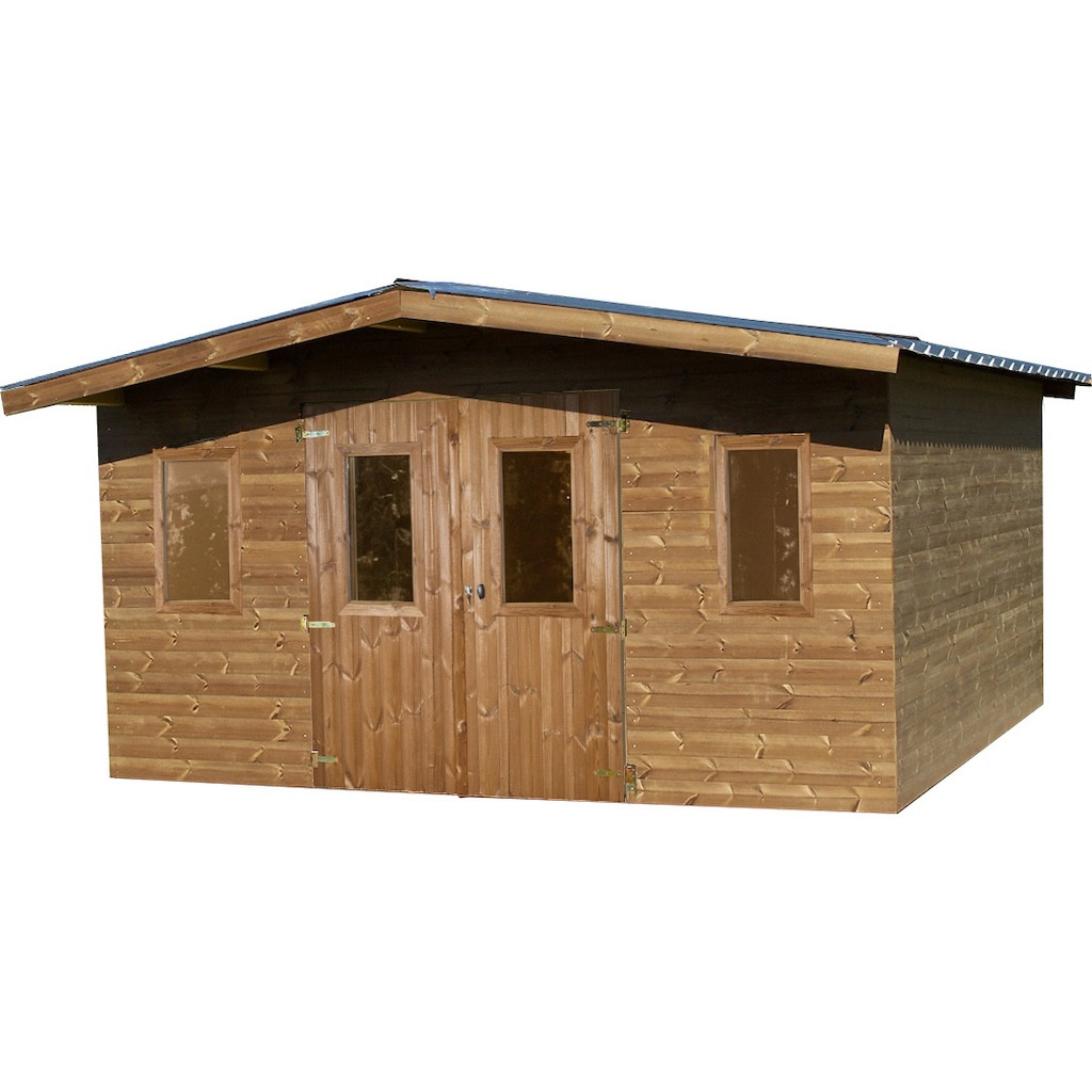 Abri Thermabri Double Pente 15,14 m² - Bois Thermochauffé - Bac Acier - Sans Plancher