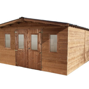 Abri Thermabri Double Pente 24,30 m² - Bois Thermochauffé - Bac Acier - Sans Plancher