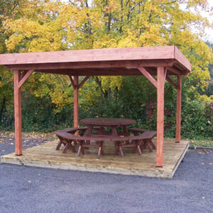 Carport Ombra - 4,04 x 4,04 m - Sapin du Nord Contrecollé - Toit Bac Acier