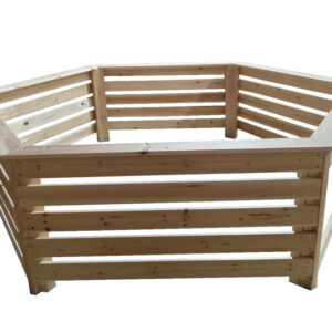 Habillage Bois Hexagonal - 2,77 x 2,21 m - Sapin Massif - Compatible Spas et Piscines Gonflables