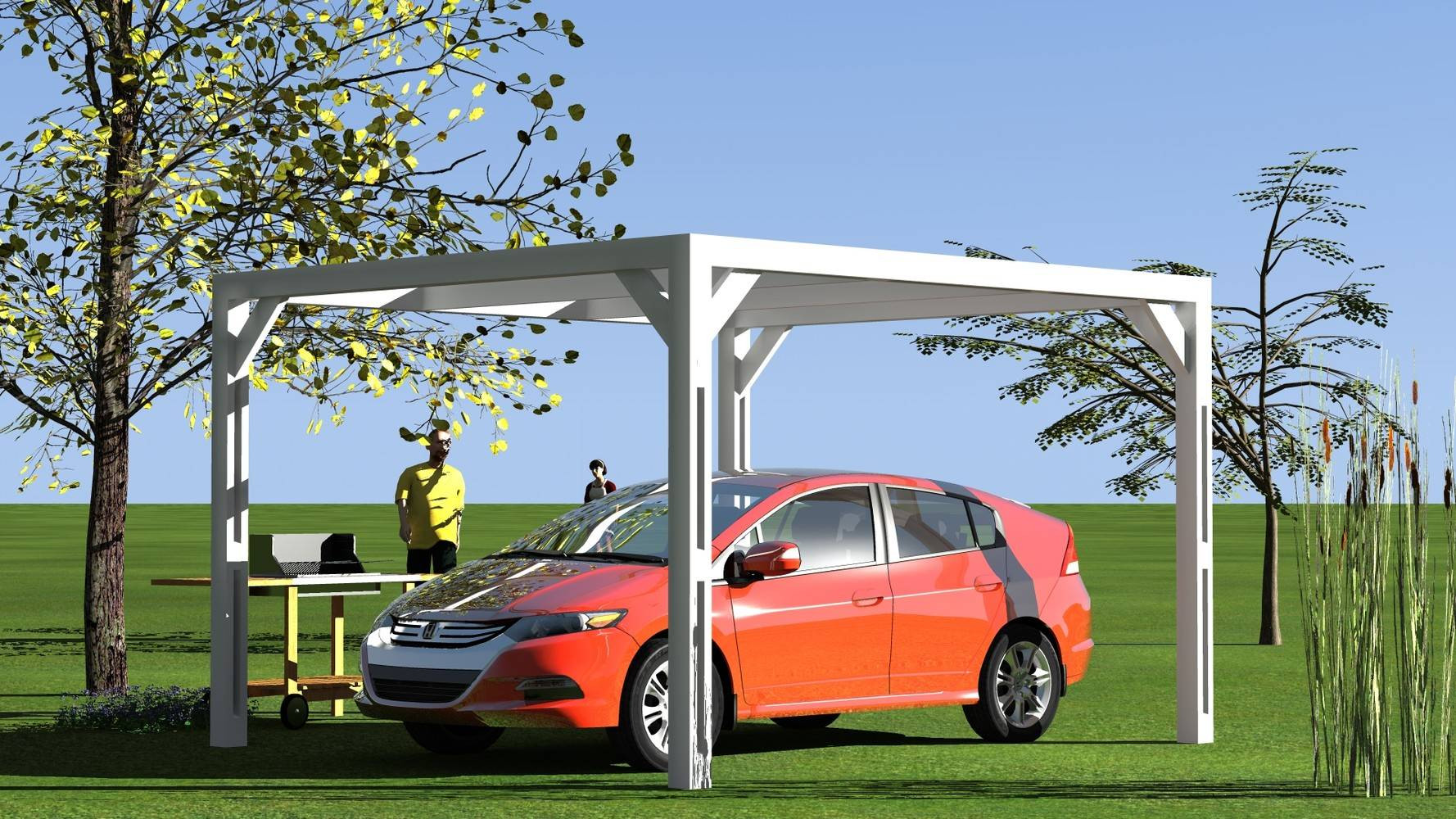 Pergola 10,67 m² - Bois Thermochauffé - Toit Plat