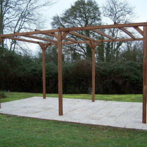 Pergola 14,79 m² - Bois Thermochauffé - Toit Plat