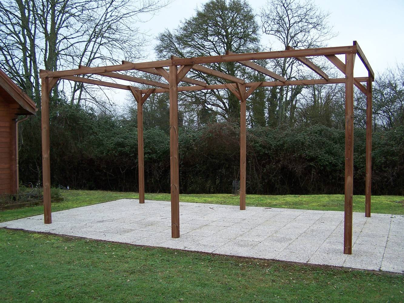 Pergola 14,79 m² - Bois Thermochauffé - Toit Plat
