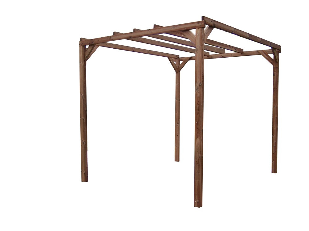 Pergola 8,88 m² - Bois Thermochauffé - Toit Plat