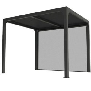 Pergola bioclimatique aluminium gris anthracite - 7,2 m² - Ventelles orientables
