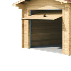 Porte basculante pour garage bois - structure métallique avec bardage bois - 237,5 x 200 cm