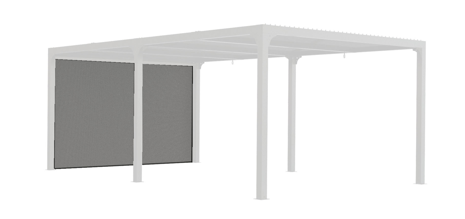 Rideau latéral gris pour pergola bioclimatique PER 3630 BI et PER 3660 BI - 3,60 m