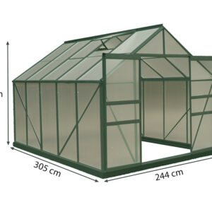 Serre de jardin en aluminium - 7,44 m² - Protection et isolation optimales