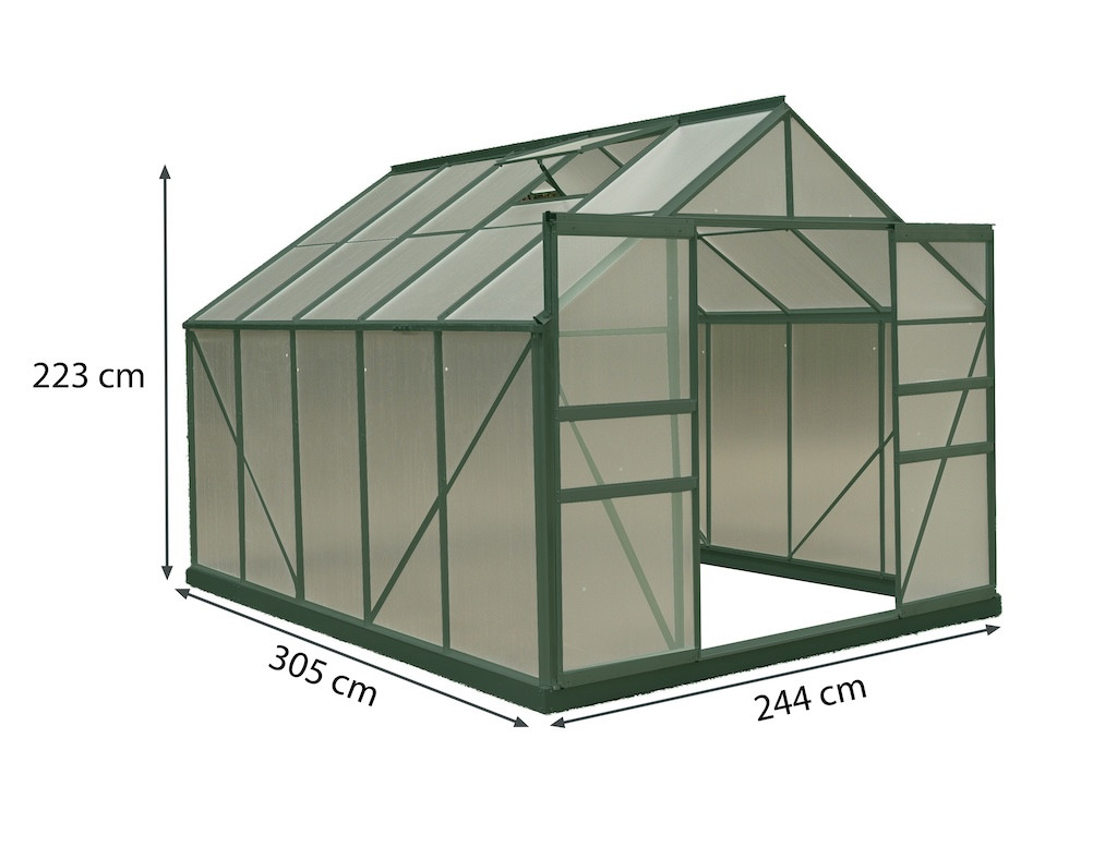 Serre de jardin en aluminium - 7,44 m² - Protection et isolation optimales