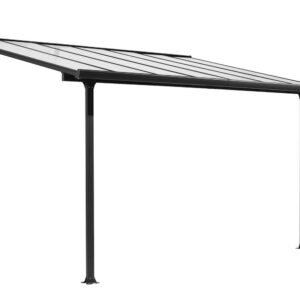 Toit terrasse aluminium - Gris anthracite - Panneaux en polycarbonate anti-UV 6 mm