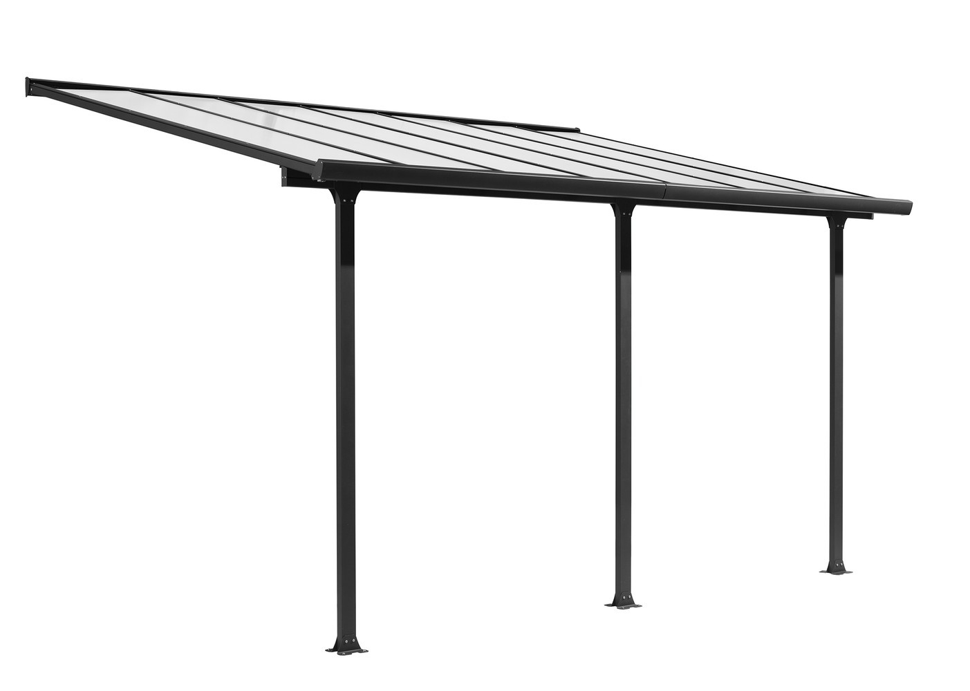 Toit terrasse aluminium - TT3042AL gris anthracite - 12,83 m² - polycarbonate 6 mm