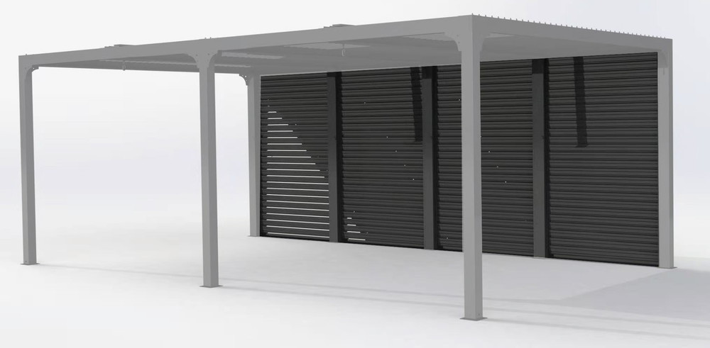 Ventelles latérales mobiles en aluminium pour pergola bioclimatique PER 3630 BI et PER 3660 BI - 3,60 m