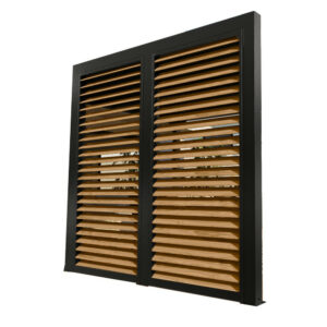 Ventelles latérales mobiles imitation bois pour pergola bioclimatique PER 3630 BI et PER 2430 BI - 3 m