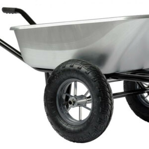 Brouette Expert Twin Premium 160 L galvanisée - 2 roues gonflées Ø 400 mm