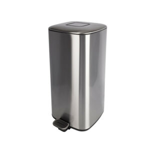 Poubelle HAILO Cube - 32 Litres - H. 62 cm - Soft-Close - Chromée