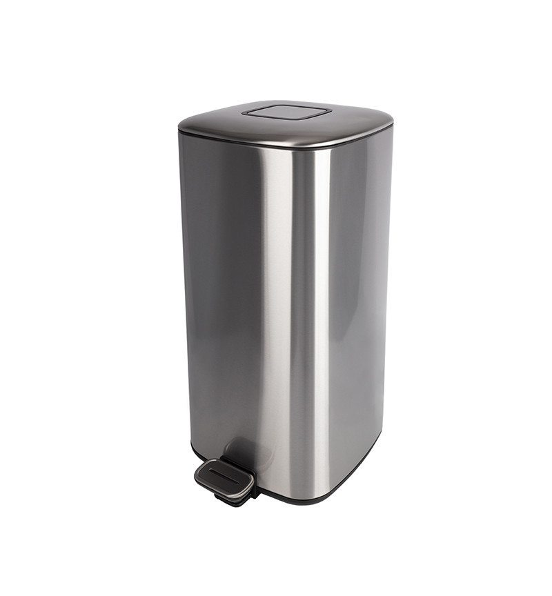 Poubelle HAILO Cube - 32 Litres - H. 62 cm - Soft-Close - Chromée