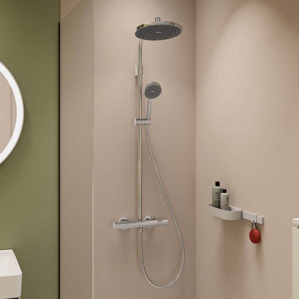 Colonne de douche thermostatique chrome, Stamis S Activera, HANSGROHE