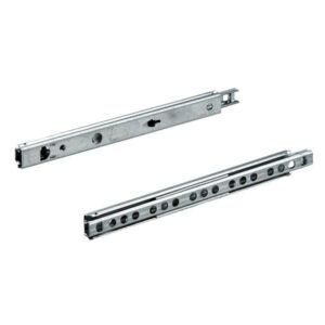 2 coulisses à sortie partielle pour tiroir 17 mm, HETTICH, 10 kg, L. 18.5/26 mm