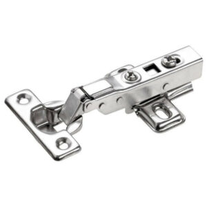 Charnière invisible acier pour meuble, 1/2 applique entraxe 38 mm D.26 mm