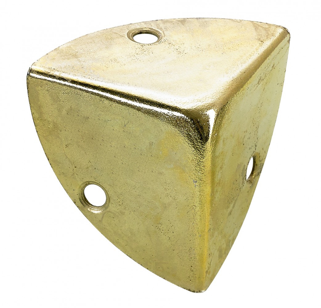 Coin de valise à visser acier laitonné HETTICH, L.28 mm