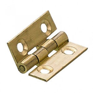 Lot de 2 charnières universelles laiton pour meuble, L.25 x l.19 mm