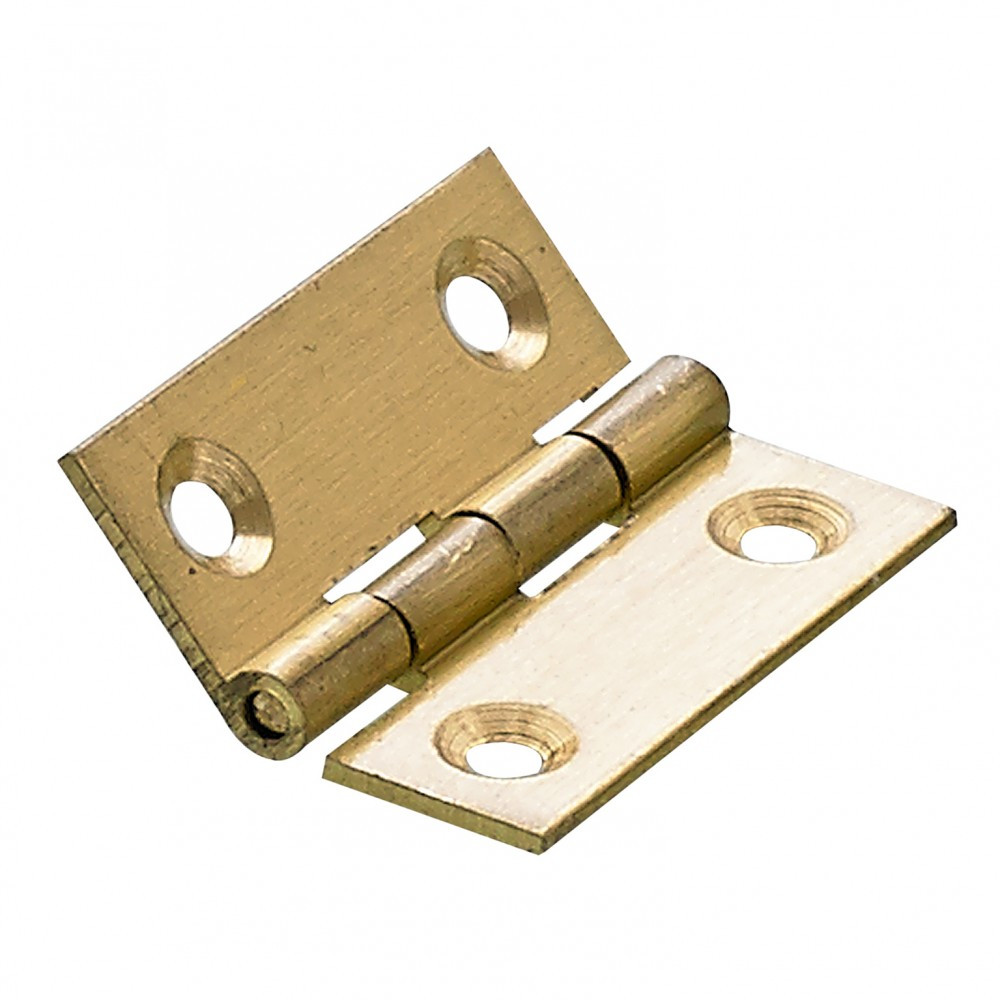 Lot de 2 charnières universelles laiton pour meuble, L.38 x l.32 mm