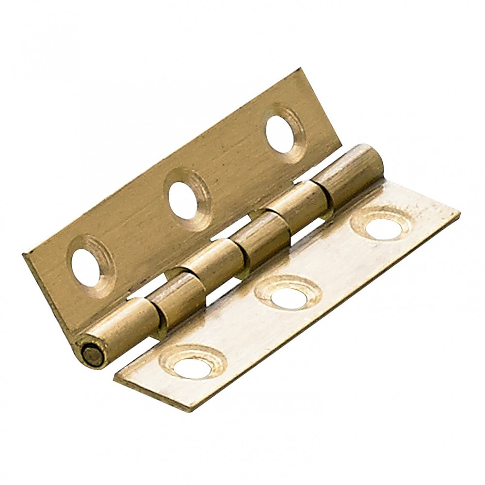 Lot de 2 charnières universelles laiton pour meuble, L.51 x l.25 mm