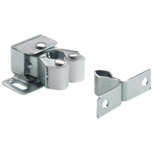 Lot de 2 loqueteaux à pression acier HETTICH, L.28 x l.33 mm
