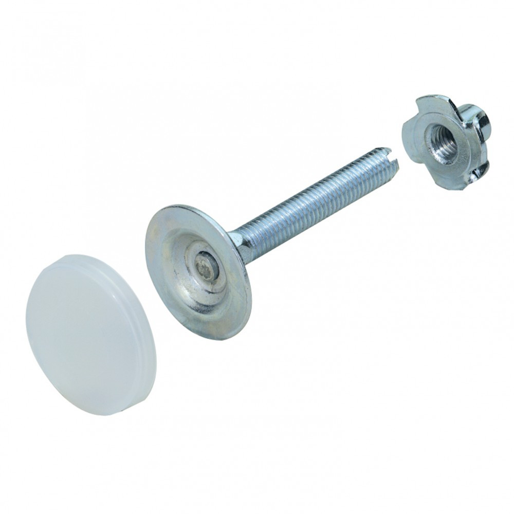 Lot de 2 vis de réglage écrou acier zingué HETTICH, l.60 mm