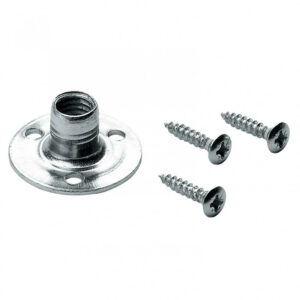 Lot de 4 embases d'assemblage acier zingué HETTICH, l.10.5 mm