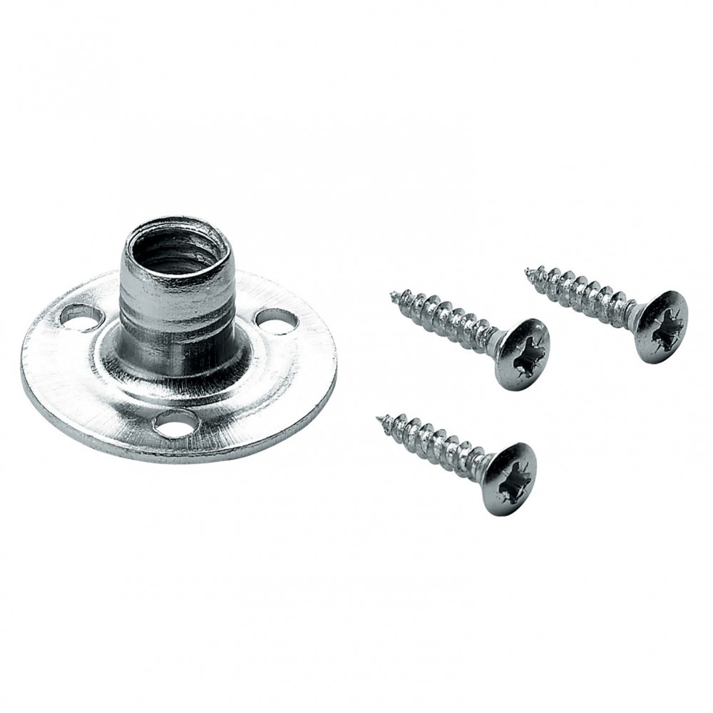Lot de 4 embases d'assemblage acier zingué HETTICH, l.10.5 mm