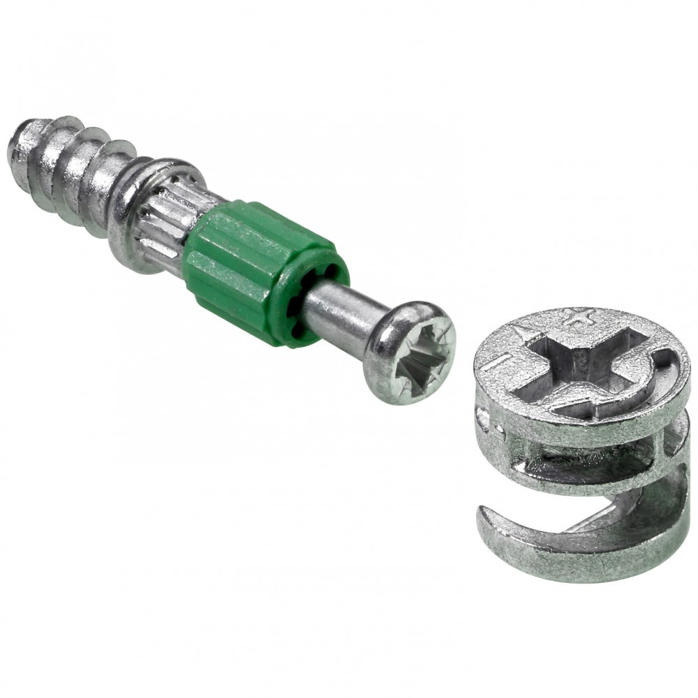 Lot de 4 goujons d'assemblage rastex acier poli HETTICH, l.24.5 mm