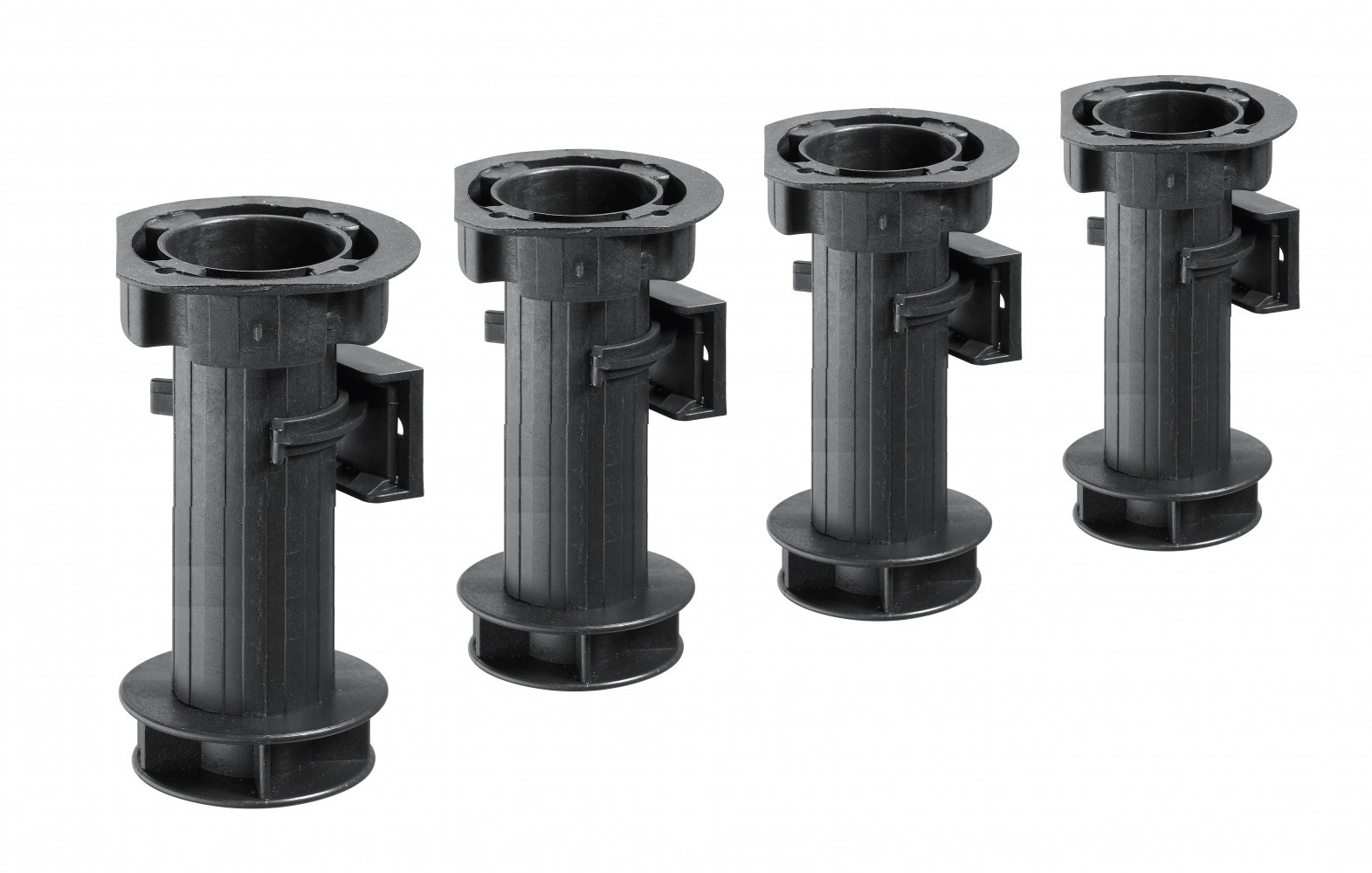 Lot de 4 pieds plastique à visser H.150