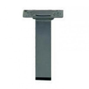 Pied de meuble carré fixe acier époxy gris, 10 cm