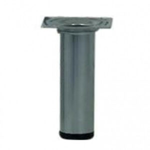 Pied de meuble cylindrique fixe acier époxy gris, 10 cm