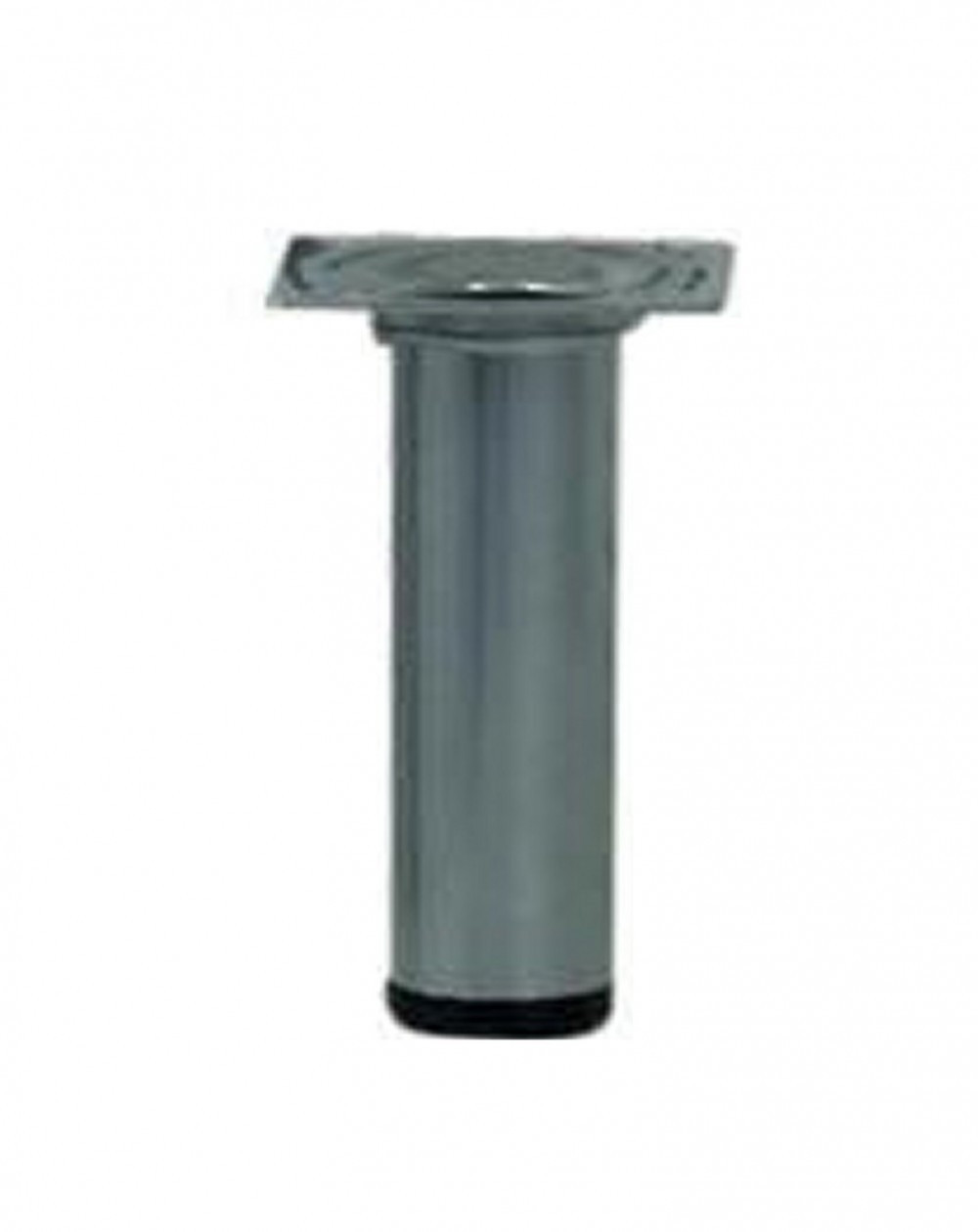 Pied de meuble cylindrique fixe acier époxy gris, 10 cm