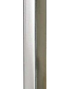 Pied de table basse carré fixe acier brossé gris, 40 cm