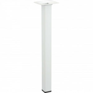 Pied de table basse carré fixe acier époxy blanc, 30 cm