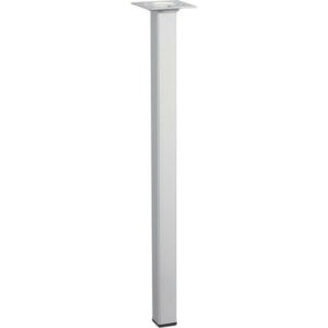 Pied de table basse carré fixe acier époxy gris, 40 cm
