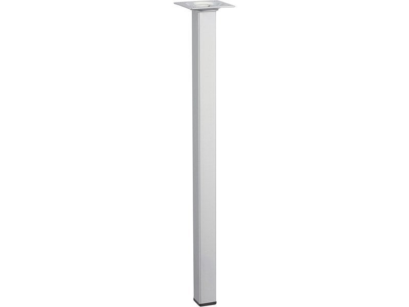 Pied de table basse carré fixe acier époxy gris, 40 cm
