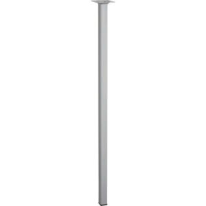 Pied de table basse carré fixe acier mat gris, 70 cm