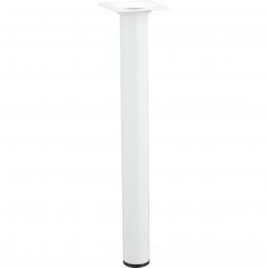 Pied de table basse cylindrique fixe acier époxy blanc, 30 cm