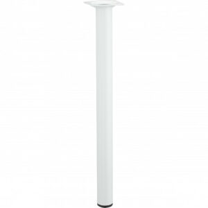 Pied de table basse cylindrique fixe acier époxy blanc, 40 cm