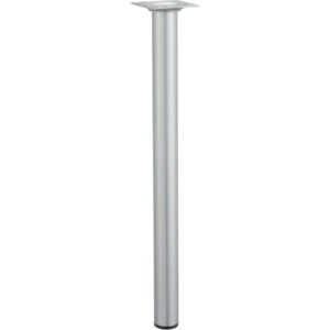 Pied de table basse cylindrique fixe acier époxy gris, 40 cm