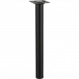 Pied de table basse cylindrique fixe acier époxy noir, 30 cm
