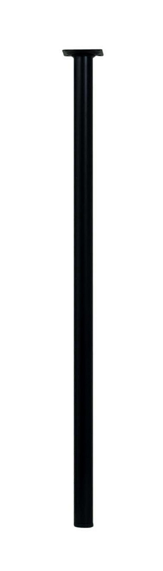 Pied de table basse cylindrique fixe acier époxy noir, 70 cm