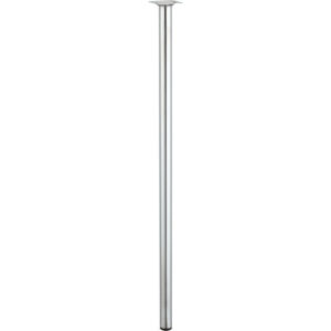 Pied de table cylindrique fixe acier chromé gris, 80 cm