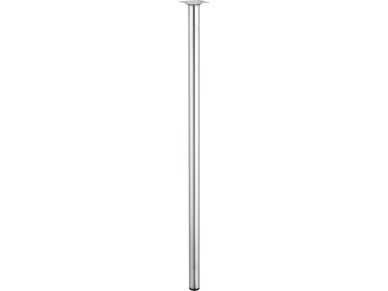 Pied de table cylindrique fixe acier chromé gris, 80 cm
